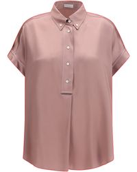 Brunello Cucinelli - Silk Shirt Silk; Elastane - Lyst
