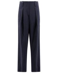 Brunello Cucinelli - Blue Wool Casual Pants - Lyst
