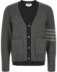 Thom Browne - Thom Browne Virgin Wool Ribbed Cardigan - Lyst
