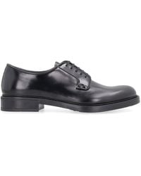 Prada - Brushed Leather Lace-up Shoes - Lyst