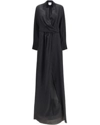 Sa Su Phi - Criss Cross Polka-Dot Silk Crepe De Chine Long Dress - Lyst