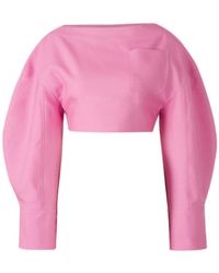 Jacquemus - Wool-Silk Cropped Belted Top - Lyst