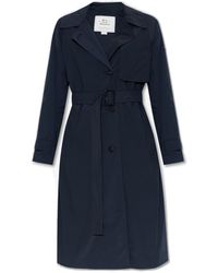 Woolrich - Trench Coat With Logo - Lyst