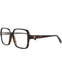 McQueen - Eyeglasses Square Full Rim, Dark Havana Frame And Clear Demo Lenses Lens Am0286O002 - Lyst