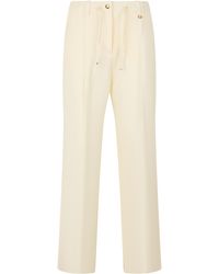 Moncler - Long Cotton Trousers Track Pants - Lyst