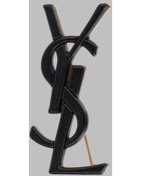 Saint Laurent - Brooch Cassandre Lamb Leather Brooches & Pins - Lyst