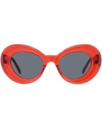 Loewe - Sunglasses Butterfly Full Rim, Shiny Transparent Frame And Lens Lw40112I66V - Lyst