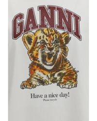 Ganni - T-Shirt Beaded Tiger Cotton T-Shirts & Jerseys - Lyst