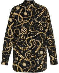 Balmain - Silk Shirt With Print - Lyst