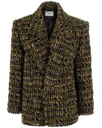 Saint Laurent - Single-Breasted Wool Jacket Blazers - Lyst