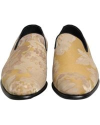 Dolce & Gabbana - Floral Print Jacquard Loafers Shoes Leather - Lyst