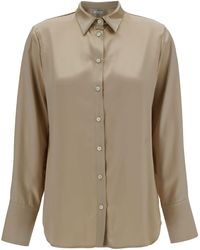 Ferragamo - Loose Shirt With Classic Collar - Lyst
