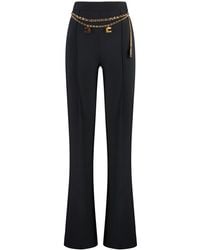 Elisabetta Franchi - Crepe Wide-Leg Trousers - Lyst