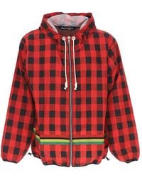 Palm Angels - Check-print Hooded Jacket - Lyst
