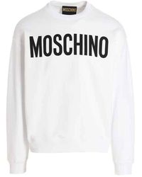 Moschino - Maxi Logo Sweatshirt White - Lyst