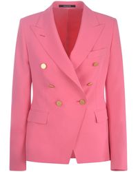 Tagliatore - Jacket Double-breasted In Cady - Lyst