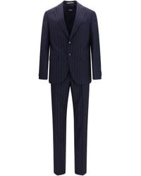 BOSS - Striped Virgin Wool Suit Merino Ovis Aries Suits - Lyst