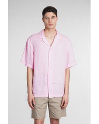 Mauro Grifoni - Shirt In Rose-pink Linen - Lyst