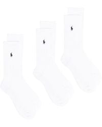 Polo Ralph Lauren - Three-pack Polo Pony Ankle Socks - Lyst