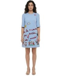 Dolce & Gabbana - Dolce & Gabbana Embroidered Virgin Wool Dress - Lyst