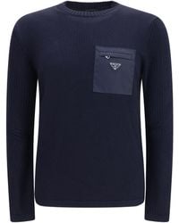 Prada - Virgin Wool Sweater Fleece Ovis Aries - Lyst