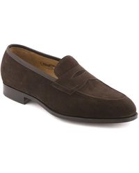 Edward Green - Piccadilly Mocca Suede Penny Loafer - Lyst