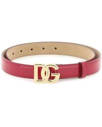 Dolce & Gabbana - Patent Leather Belt - Lyst