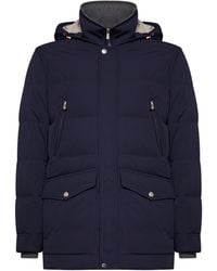 Brunello Cucinelli - Parka Bonded Nylon Padded Cobalt - Lyst