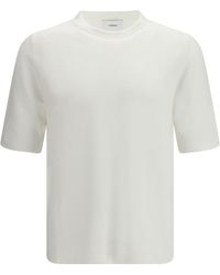 Lardini - Linen And Cotton Knit T-Shirt Linen; T-Shirts - Lyst