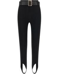 Self-Portrait - Stretch Jersey Leggings With Belt - Lyst