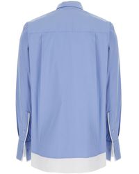 Semicouture - Stretch Cotton Classic Collar Shirt For Light Elastane And Blouses - Lyst