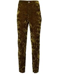 Saint Laurent - Velvet Straight Leg Trousers - Lyst