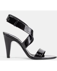 Maison AlaïA - Crossed-Strap Patent Leather Cone Heel Sandal - Lyst