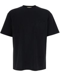 Valentino - T-Shirt Jersey Boxy V Pocket Cotton T-Shirts - Lyst