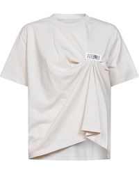 MM6 by Maison Margiela - T-Shirt Numeric Asymmetric Cotton T-Shirts & Jerseys - Lyst