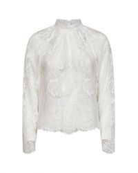 Self-Portrait - Self Portrait Lace Long-Sleeved Blouse - Lyst