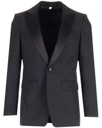 Burberry - Black Single-breasted Tailored Jacket - Lyst
