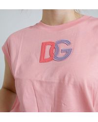 Dolce & Gabbana - Elegant Cotton Crew Neck Tank Top - Lyst