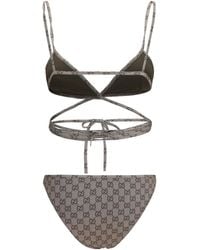Gucci - Stretch Jersey Bikini-Ebony Polyester Swimwear - Lyst