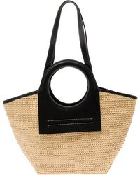 Hereu - 'Cala S Raffia' And Handbag With Leather Handles In - Lyst