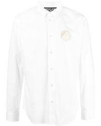 Versace Jeans Couture Logo Detailed Button-up Shirt - White