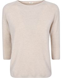 A PUNTO B Regular Fit Plain Sweater - Natural