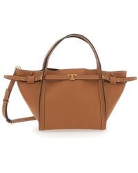 Tod's - Medium Tote Bag T Timeless With Plaque On The Front And Adjustable Removable Leather Strap For Calf - Lyst