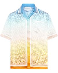 Casablancabrand - Cuban Collar Short Sleeve Shirt - Lyst