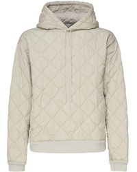 Burberry - Quilted Sweatshirt With Hood And Drawstring - Lyst