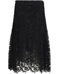 Fendi - Black Silk Midi Skirt - Lyst