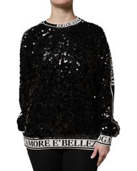 Dolce & Gabbana - Sequin Embellished Pullover Sweater - Lyst