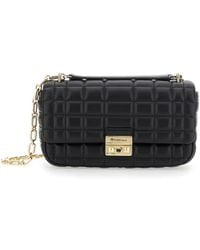 Michael Kors - 'Tribeca' Quilted Crossbody Bag With Chain-Link Shoulder Strap And Logo Plaque On The Front - Lyst