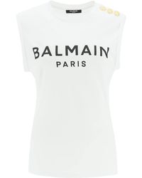 Balmain - Logo Top With Buttons - Lyst