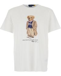 Polo Ralph Lauren - Crewneck T-Shirt With Maxi Logo Print On The Front - Lyst